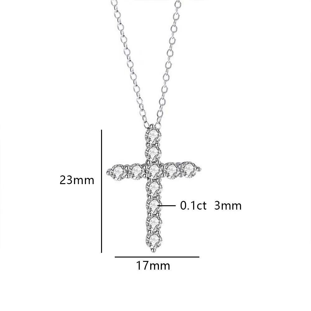 S10 Moissanite Cross Chain Pendant Light Luxury Premium Clavicle European and American Necklace
