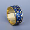 Sterling Silver Creative Design Night Star Moon Ring Handmade Enamel Drip Oil Paint Ladies Jewelry Couple Ring Party Birthda