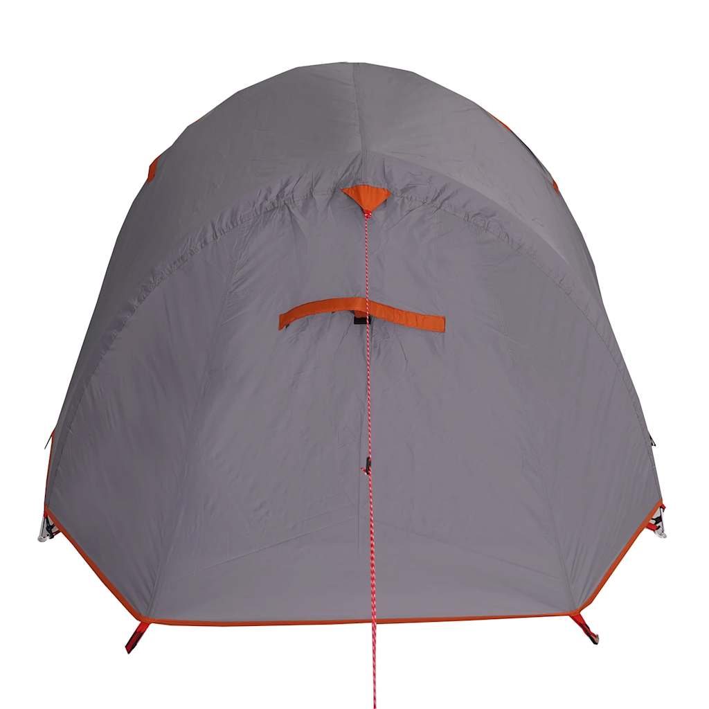 Tunnel Tent for 2 Persons Grey and Orange Waterproof
