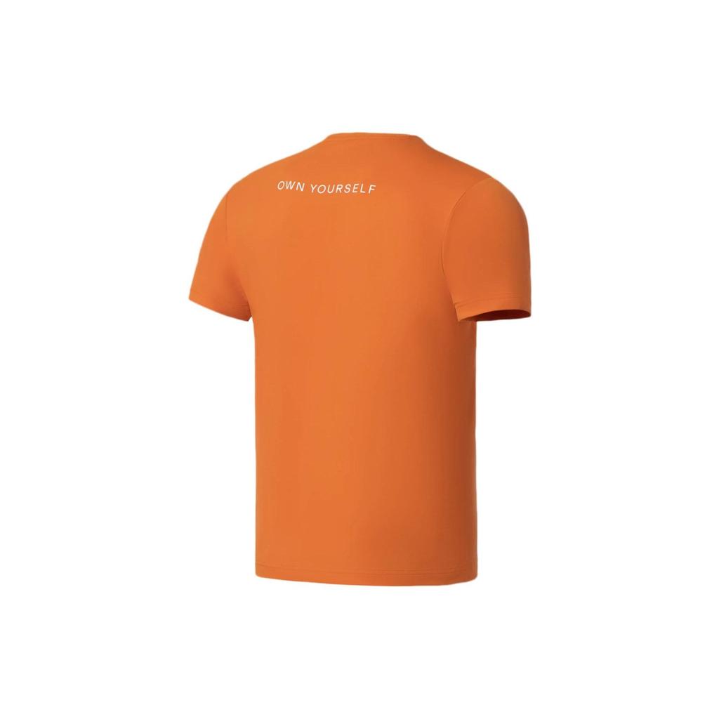 Li Ning SS22 Fitness Series Logo Solid Color Short Sleeve T-Shirt Men Tops Burnt-Orange ATSS073-8