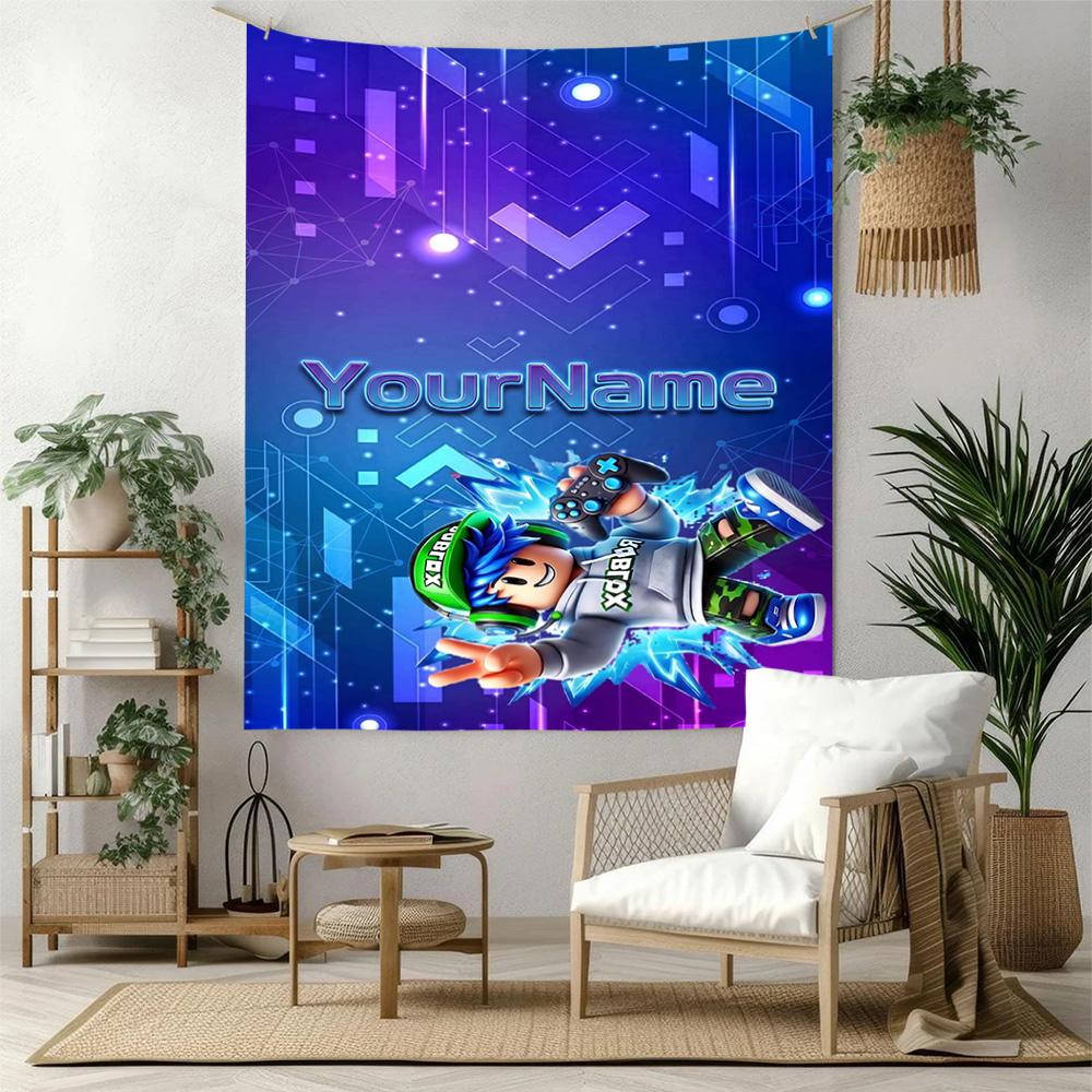 Roblox Custom Dit Navn Vægdekoration Vægtæppe Kunst Til Kæledyrs Mindesmærke Fødselsdag Bryllupsfest Baggrund Familiegave