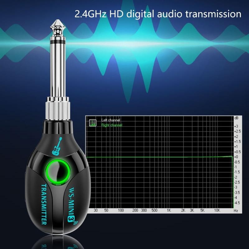 2.4GHz Electric Guitar Accessories Wireless Guitar Transmitter Receiver System for Cordless Amplifier Guitar Cable Jacks
