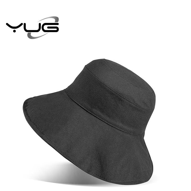 

YUG Весна и лето Новая Большая сторона Рыбацкая шляпа Сплошной цвет Большой Брим Бассейн Cap Пляж Открытый солнцезащитный козырек Защита от солнца Рыбацкий бассейн Крышка