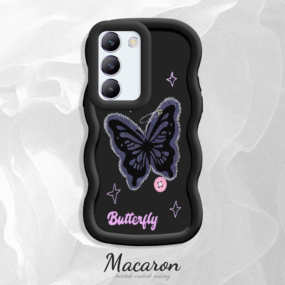 

Окрашенный узор Big Wave Edge Мягкий силиконовый материал Macaron чехол для телефона противоударный защитный резиновый чехол для OnePlus Vivo Motorola Moto Vivo Y36 чёрный