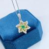 Sace Gems Doğal Zümrüt 925 Ayar Gümüş Kolye Kolye Düğün Partileri için Sevgililer Günü Hediyeleri için Butik Mücevher