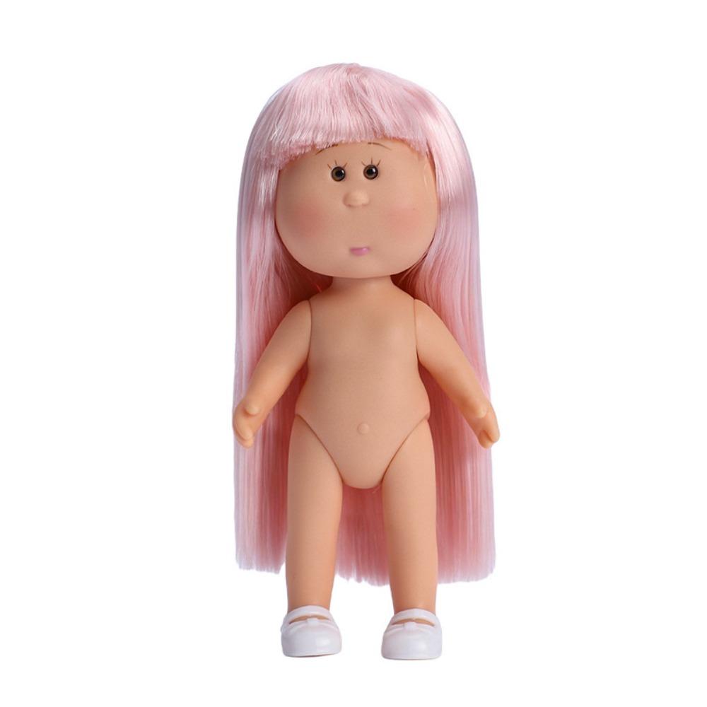 Dress Up 14cm Bean Eye Vinyl Doll Curly Hair Action Figure Body Mia Potato Dolls  Doll Accessories