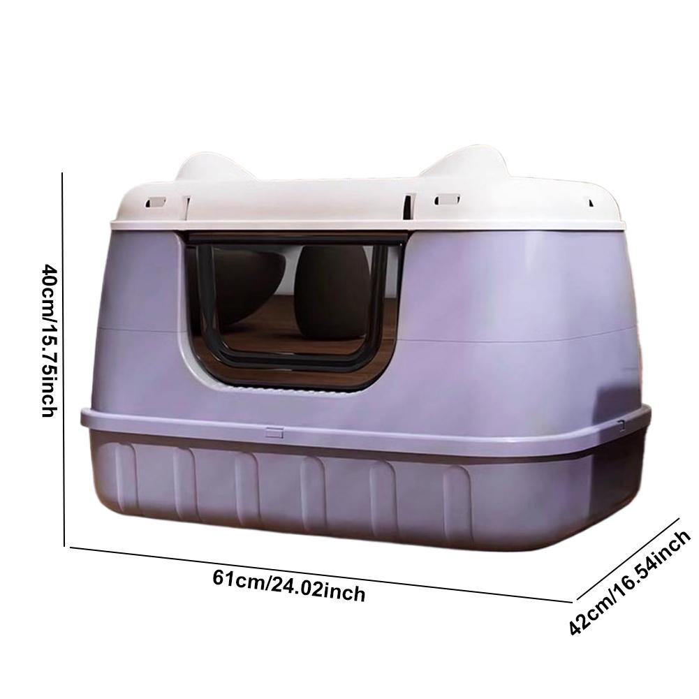 Large Cat Litter Box Enclosed Cat Toilet with Lid Cat Bedpans Kitty Litter Tray for Larger Cat Breeds Or Multiple Cat Households