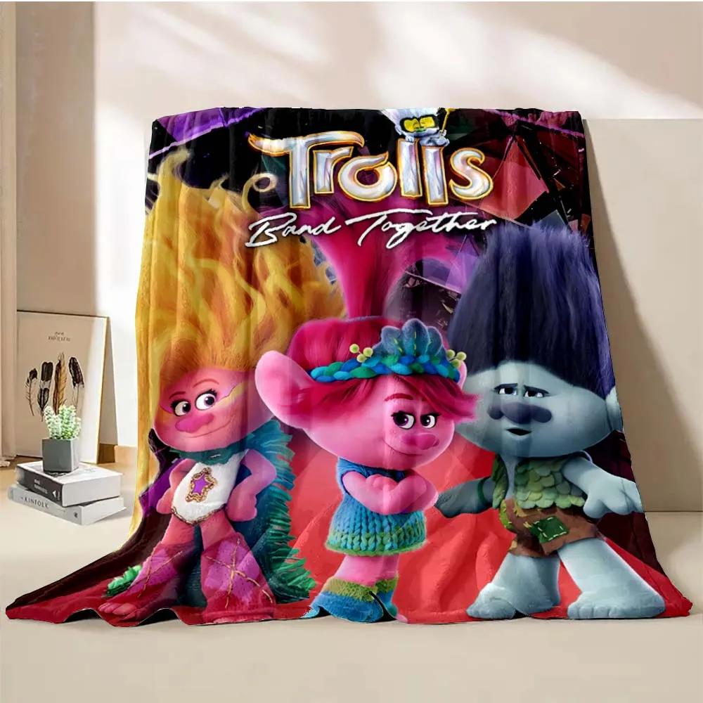 Cobertor Desenho Animado Trolls Juntos Quente Macio Fofo Tamanho King Manta para Criança Adulto Sofá Cama Cobertor de Quebra-cabeça Viagem Manta Presente