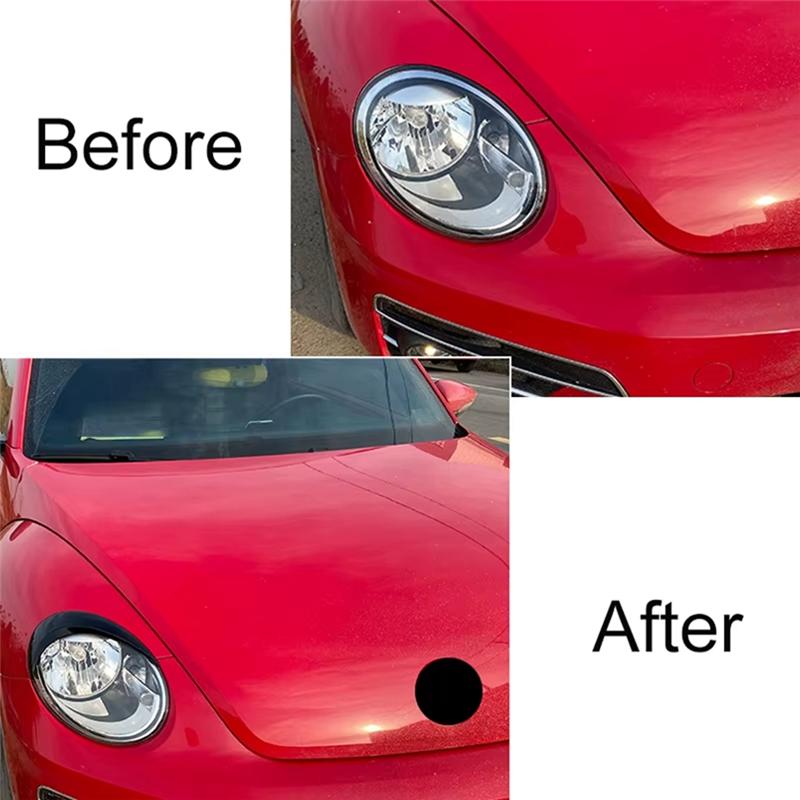 

Hot Selling-For VW Beetle 2012-2018 Car Headlight Eyebrow Trim Cover Head Lamp Light Eyelids Eyelash Sticker,For Volk чёрный