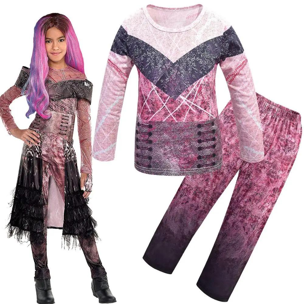 Evie Evil Mal Descendants Cosplay Costume Girls Birthday Party Halloween Carnival Costume And Wig For Kid Disguise Descendants 3