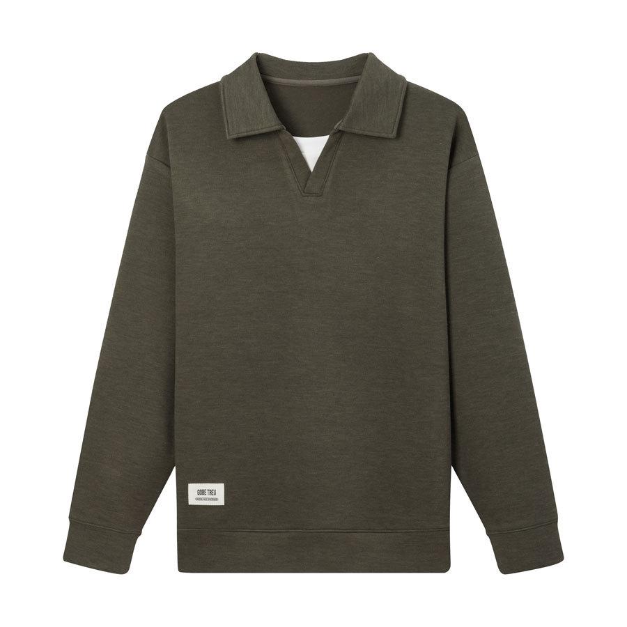 Men s Seagull Collar Plus Velvet Long Sleeve Hoodie - Spring/Autumn Casual Solid Color XL (72.5-80kg)