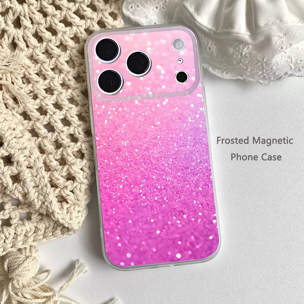 Dazzling Pink GIRL G-Glitter Phone Case For iPhone 17,16,15,14,13,12,11 Pro,Max,Plus,Mini,Air,E Magnetic Frosted Clear