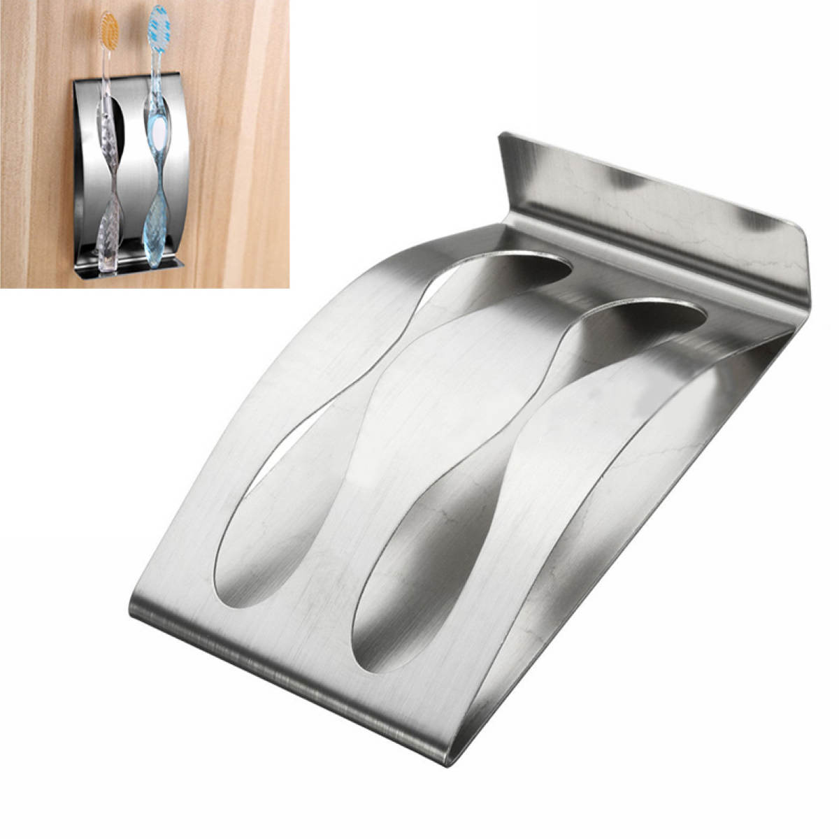 

Новый настенный самоклеящийся держатель для зубной щетки из нержавеющей стали для бритвы для ванной комнаты