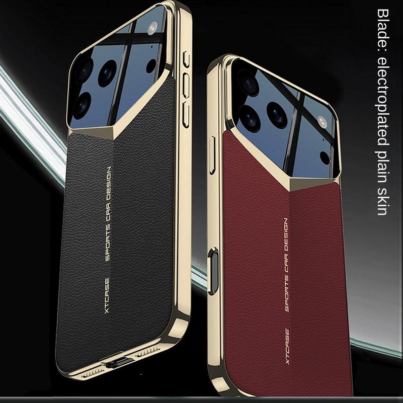 Leather Ultra-Thin Camera Height Enhancement Lens Phone Case for iPhone 17 Pro Max iPhone17 Pro Camera Protect Cover