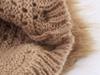 NSSF Handmade Crochet Wave Hem Tie-Waist Furry Women's Pullover Sweater