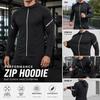 Men's Lightweight Full-Zip Athletic Hoodie, Quick-Dry Stretch Sports Jacket for Running Gym Hiking and Training