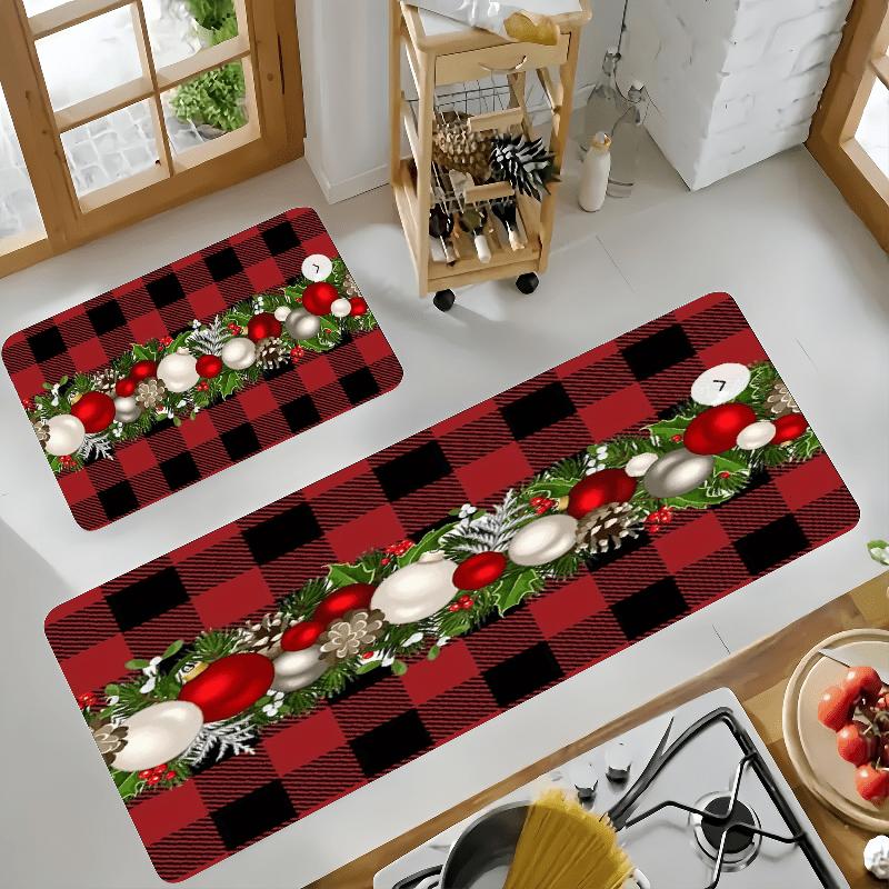 1Pcs Anti Fatigue Kitchen Rug  Merry Christmas BalloonWaterproof Non-Slip Thick Cushioned Kitchen Mat Heavy Duty Comfort Standing Mat for Kitchen