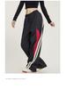 Amerikanische Harajuku Retro Jogginghose - Elastischer Bund Patchwork Hohe Taille Weites Bein