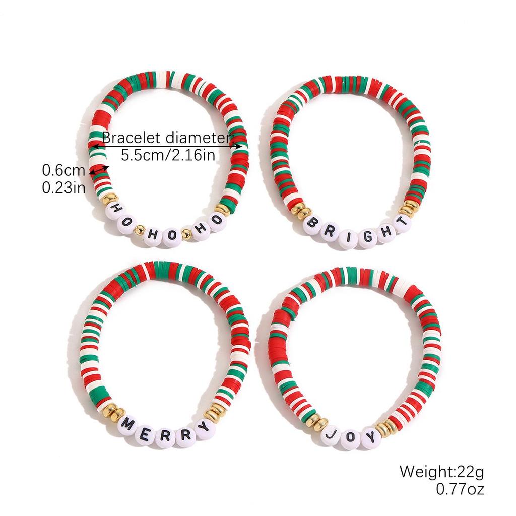 European and American Snowflake Crystal Beaded Christmas Bracelet Set for Women