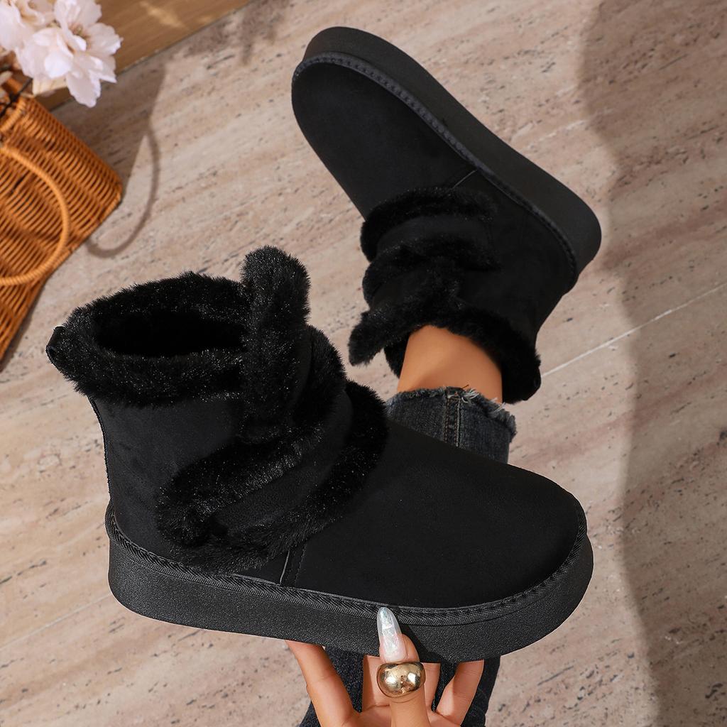 Large size thick-soled snow boots women's new winter fashion casual one-pedal short snow boots