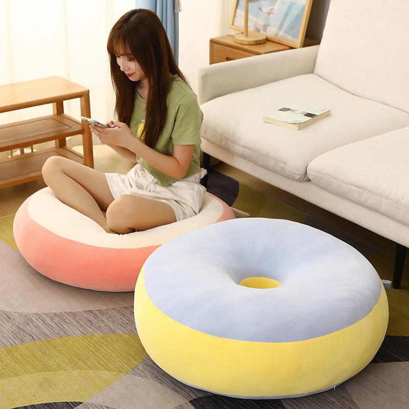 Sweetheart Macaron Round Cushion With Striped Pattern For Living Room And Bedroom Decor
