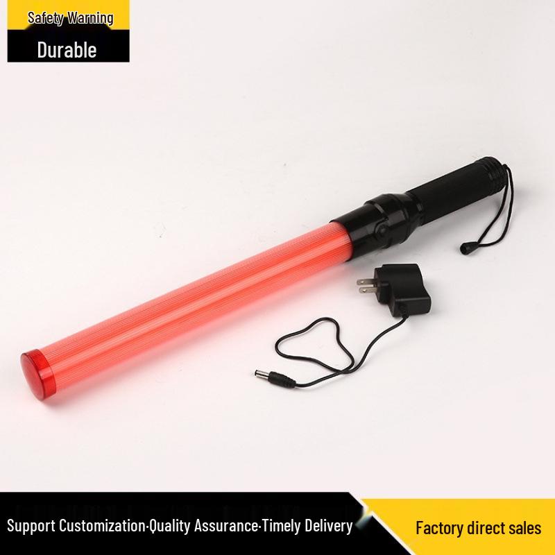 Rechargeable 54cm LED Traffic Control Wand - Flashing Firefighting Command Stick