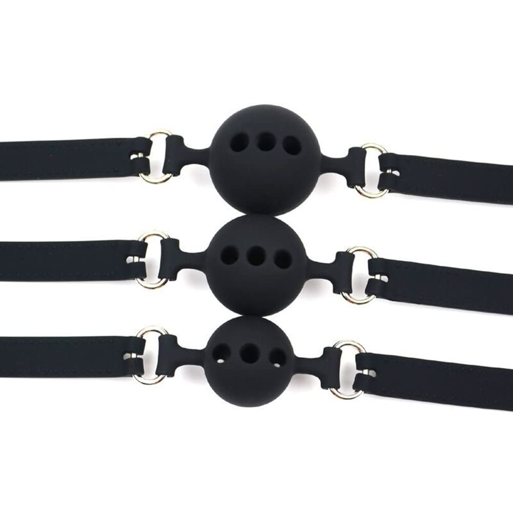 SM Gag with Mouth Mouth Gag SM Captive Slave Ball, Silicone, Hole, Plug, Ball, Goods, Restraint, Cosplay, Play, (M-4.5cm Gag)