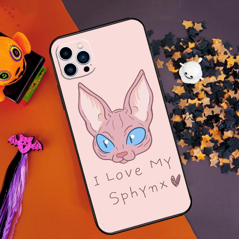 Sphynx Cat Bumper Case For iPhone 16 15 14 Pro Max 11 12 13 Pro Max Mini XR 16e 16 15 Plus Phone Cover