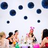 1pcs Set 7.8inch Deep Blue Paper Flower Balls Paper Pom Pom Paper For Birthday Party Paper Flowers Decorations
