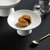 Ceramic High Foot Dessert Tray Heat-resistant Fruit Tray Simple Snack Dish  Snack