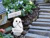 Kishima Owl Welcome 10cm Wide x 10cm Deep x Board, White, 16.5cm High, KH-61095