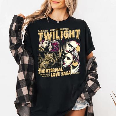 Twilight Shirt Twilight Saga Fan Tee Comic Vampire Shirt Book Lover Twilight Gift Edward Bella Cullen Shirt Wolves Romance Tee