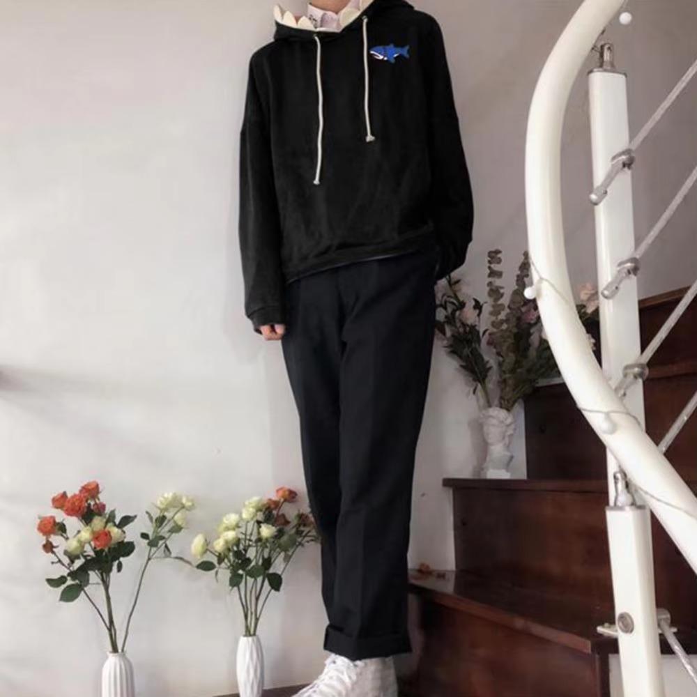 Herbst Winter Neu Lustige Hai Patchwork Hoodies Männer und Frauen Kawaii Sweatshirt Mode Lässiger Pullover Schule Übergroße Kleidung