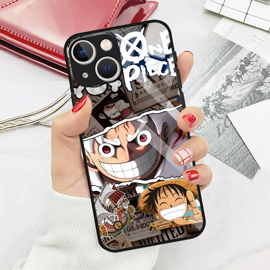 OneS P-ieceS LuffyS Case for iPhone 17 Pro Max 8 Air 15 Plus XR 14 12 11 13 16 Glass Phone Cover