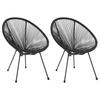 Day and Night - Day and Night Moon Garden Chairs 2 Units Black Rattan