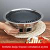 Portable Korean-Style Charcoal BBQ Grill with Baking Pan and Grill Net for Home and Outdoor Use