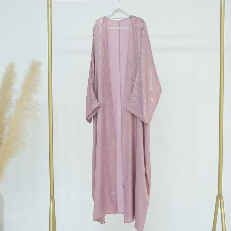 

New Ethnic Style Patchwork Cardigan Robe Dress Fashion Patchwork Cardigan Dress Pink L