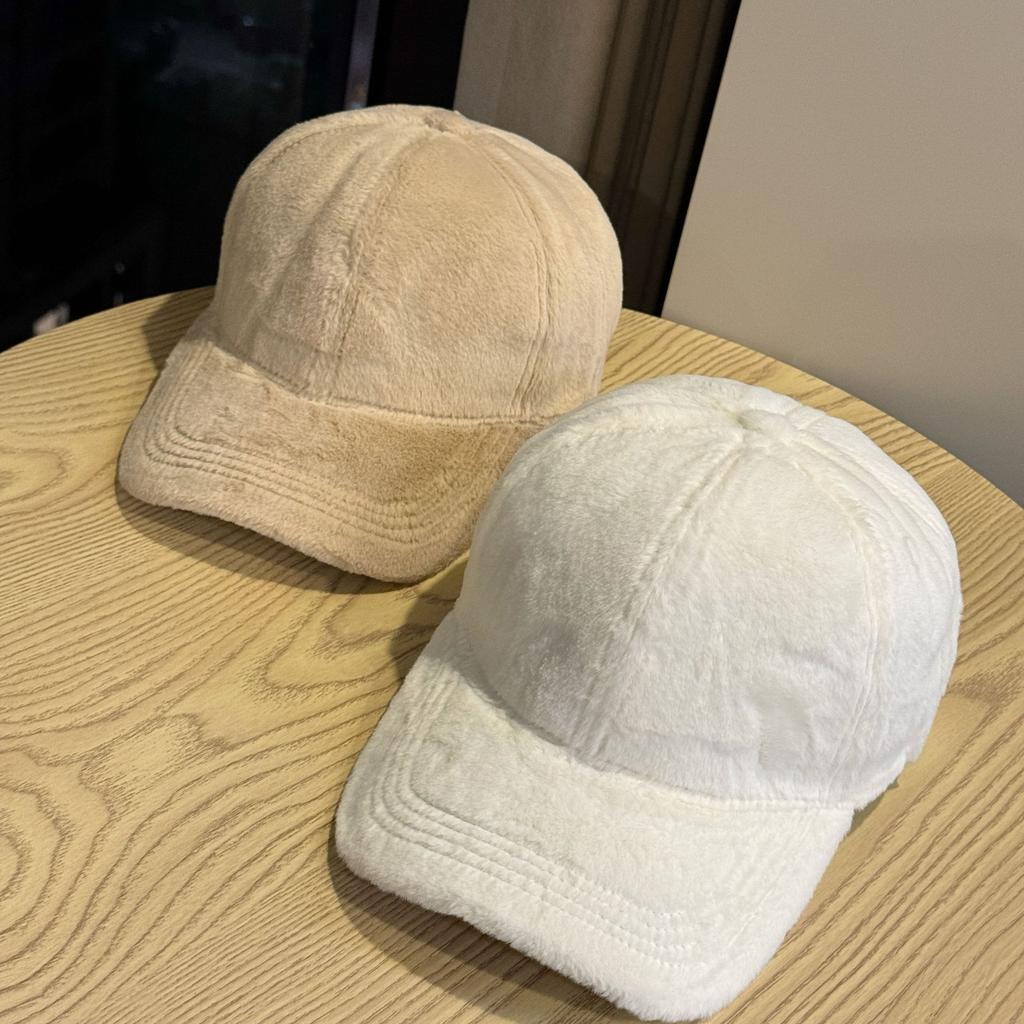 Hut Damen Winter Plüsch Warm Schirmmütze Winter Verdickte Baseballkappe Koreanische Version Vielseitig Einfarbig Kaltmütze Herrenmode