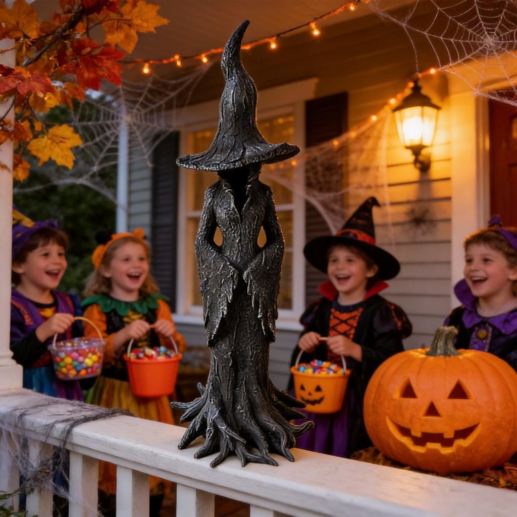 Halloween Witch Resin Statue With Gothic Design For Party Decor Gift