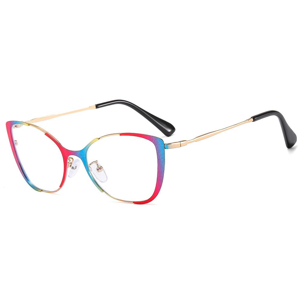 Brand Design Retro Small Cat Eye Patchwork Color Femal Frame Photochromic Anti Blue Light Computer Women Custom Reading Glasses