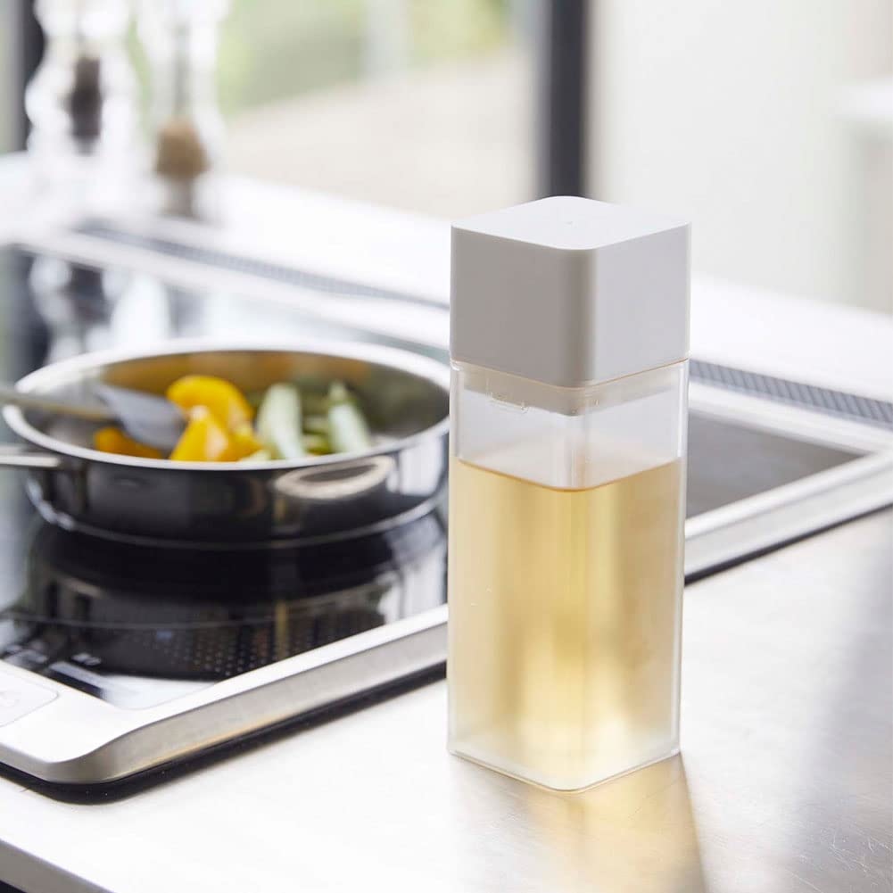 Yamazaki Jitsugyo 5718 Magnetic Seasoning Bottle, White, Approx. W5.5XD5.7XH17.2cm, Sealed, Easy To Open/Close, Can Be Disassembled and Washed