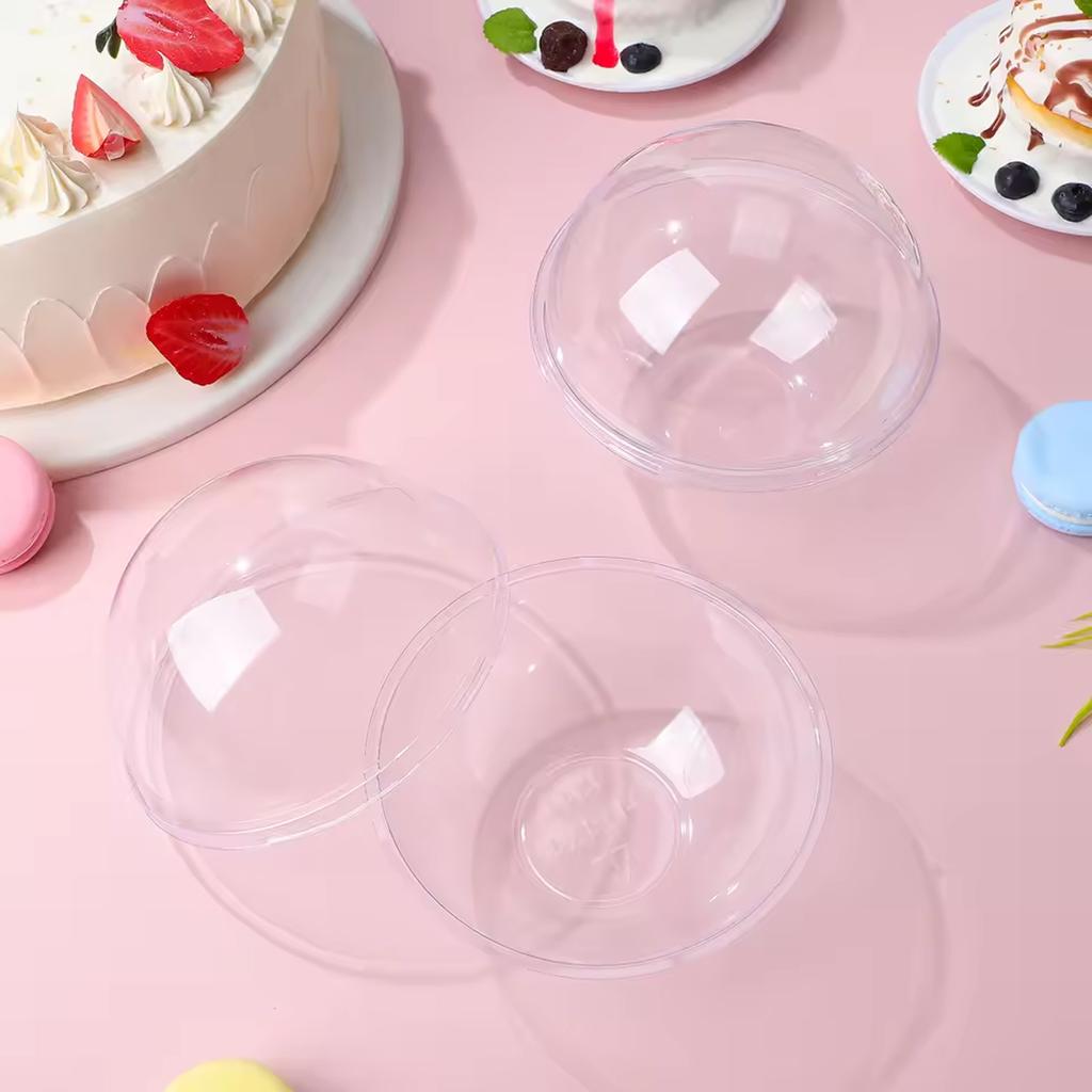 10 ks Průhledná nádoba na dort Plastová Nádoba na jídlo Cukroví Kopulovitý Tvar Koule Krabička na dort Lehká Přenosná Bezpečné Skladování