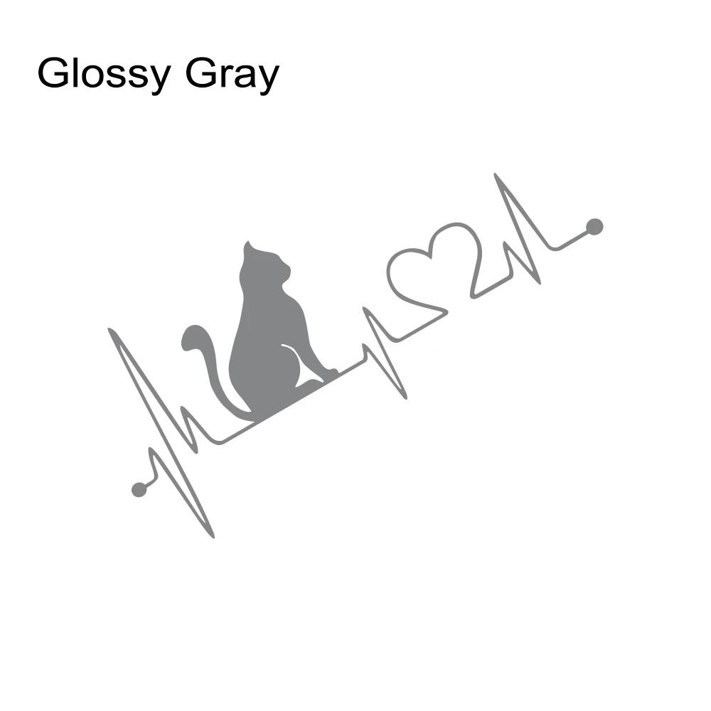Universal Car Body Vinyl Sticker Cat Electrocardiogram Graphics Decal DIY Style Auto Window Hood Tail Tuning Accessories