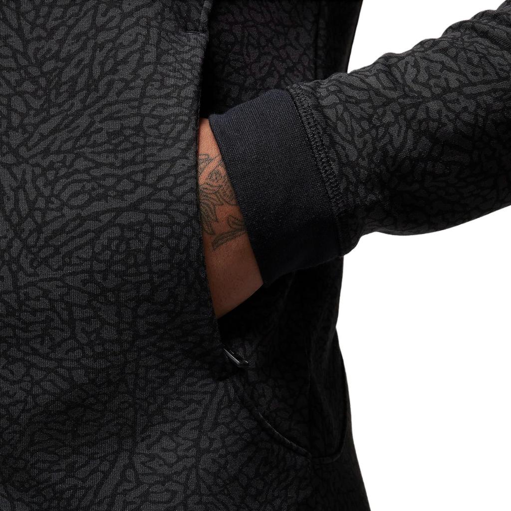 Jordan Dri-FIT Sport Full Pattern Logo Hoodie With Double Zip Design Men Sweatshirt Black FD8119-010
