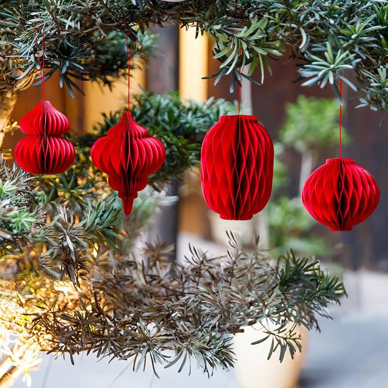 Christmas Decorations Chinese Wedding New Year Hanging Pendants Wall Decoration Home Decor Paper Lantern Accessorie