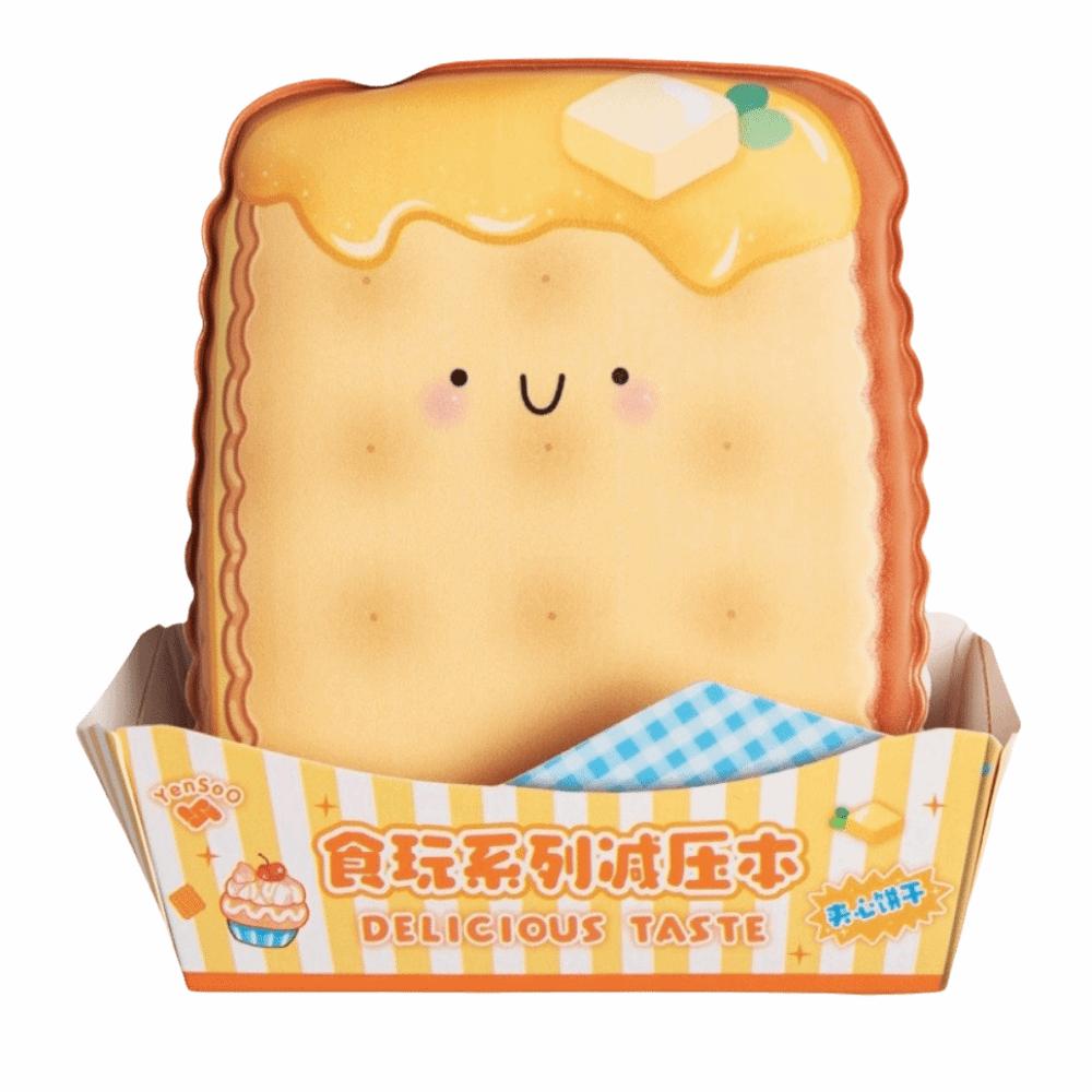 PU Cover Paper Memo Pad Cartoon Toast Squishy Notebook Mini Squeeze Diary Stationery Use