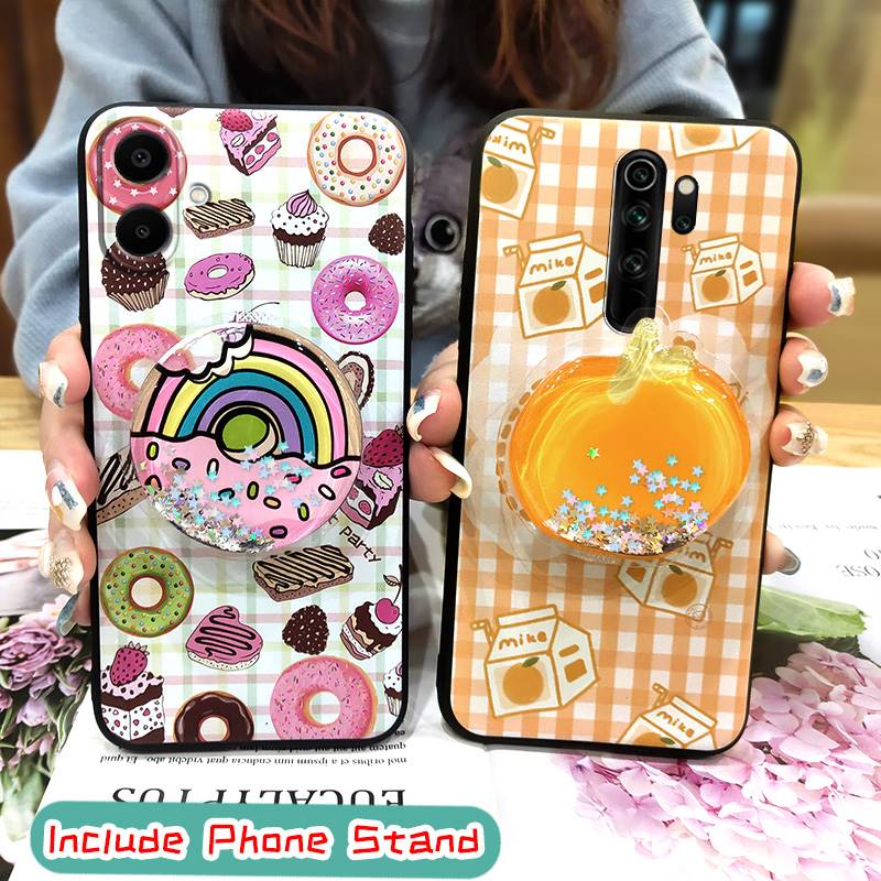 Fashion Design Dirt-resistant Phone Case For Samsung Galaxy A07 Glitter Soft Case Rotatable Stand Skin Feel Silicone TPU