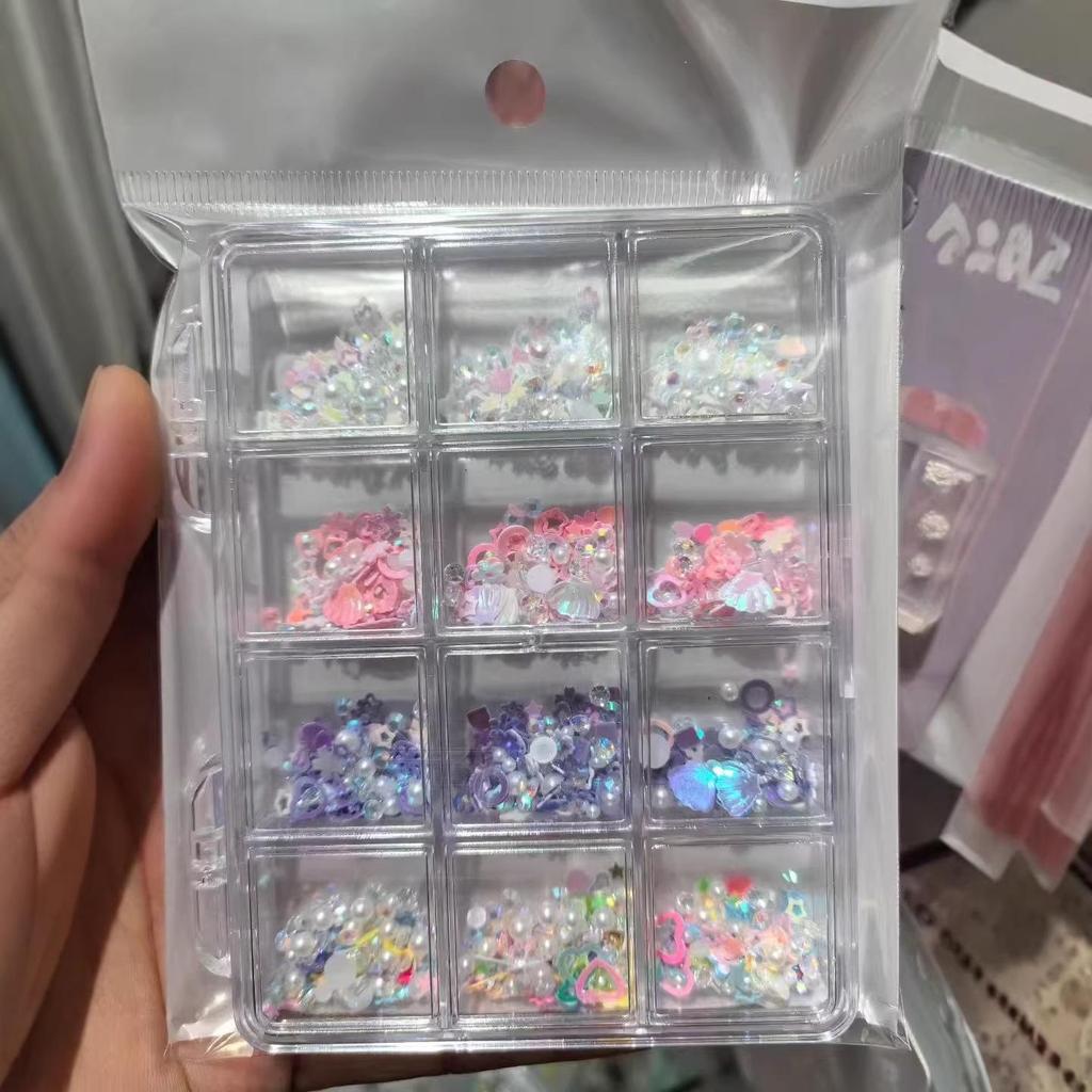 Pearl & Rhinestone Nail Art Decorations: Small Diamonds, Steel Beads, Flowers, Butterflies, Hearts - Mixed Accessories