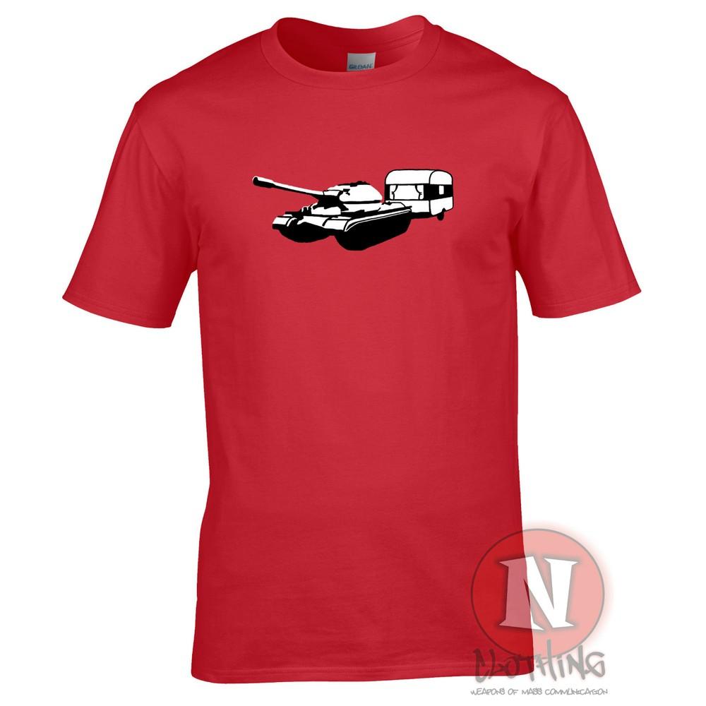 Tank And Caravan TShirt Banksy Urban Graffiti Military Caravaning Funny Movie S