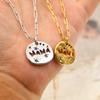 Colorful Full Zircon Guardian Pendant Necklace Stainless Steel Pendant Necklace  For Grandma